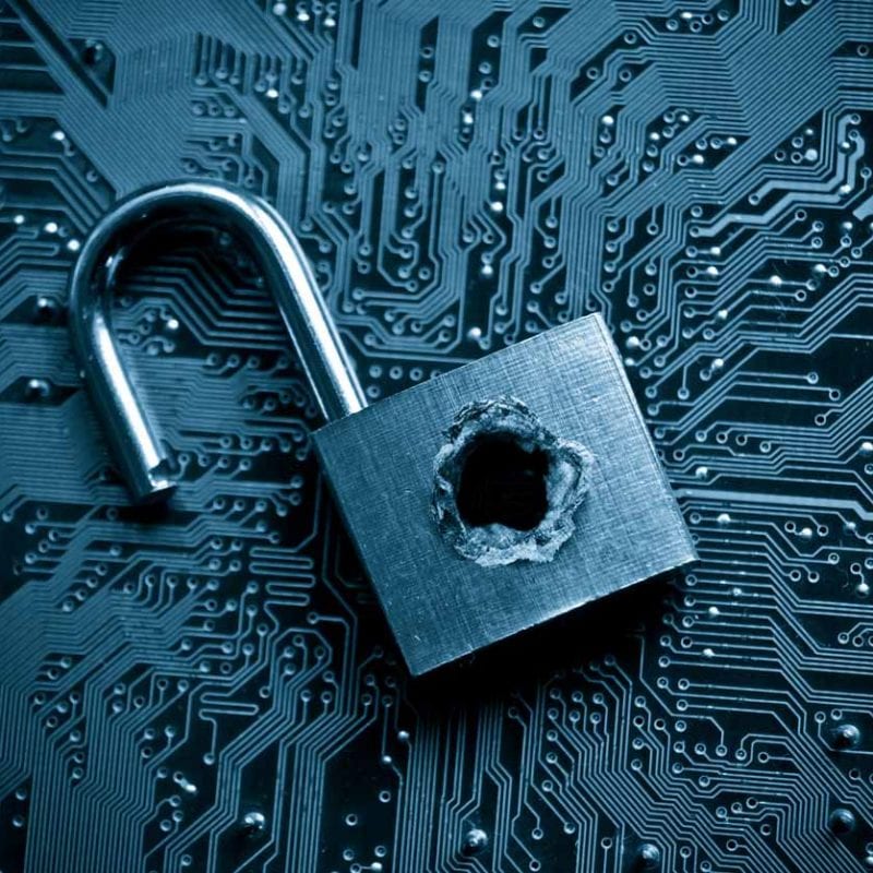 Padlock to show a data breach